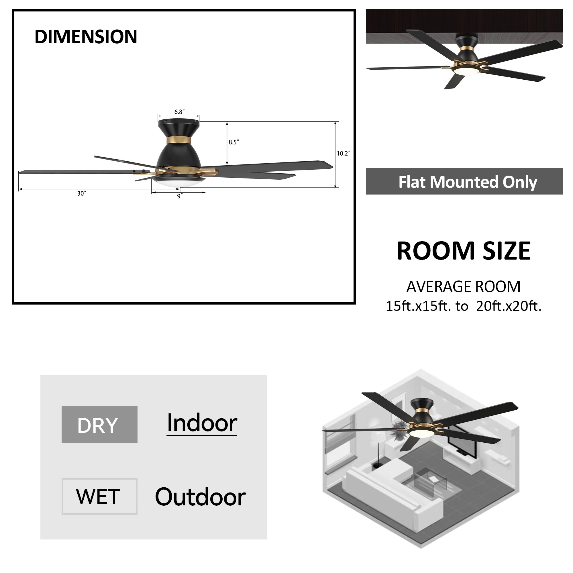 CARRO USA LYDC605J-L11-B2-G-FM Ceiling-Fans - View #9
