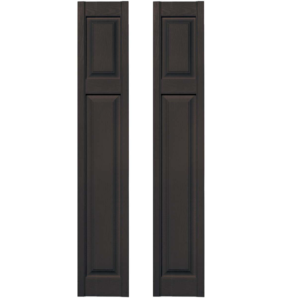 Vantage V4712167010 12-in W x 66.75-in H Musket Brown Raised panel Exterior Shutters ( 1 -Pack )