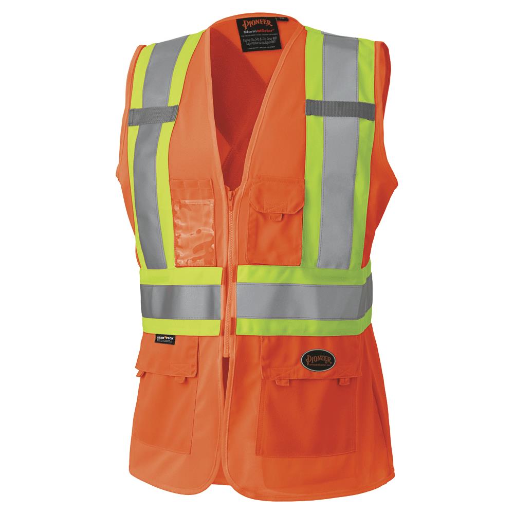 Security Orange hi visibility reflective vest 