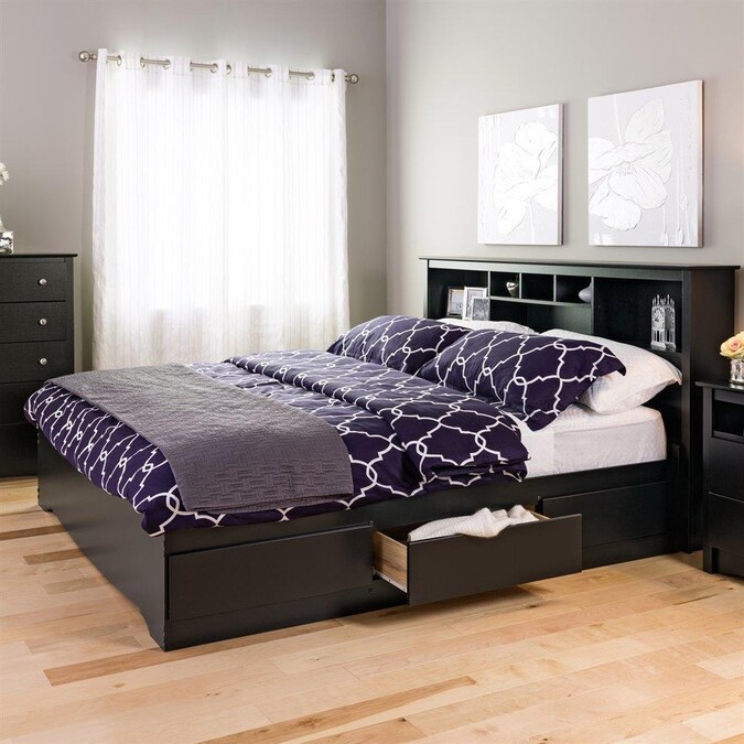 Black King Platform Bed With Storage, King Size Platform Bed With Storage Drawers