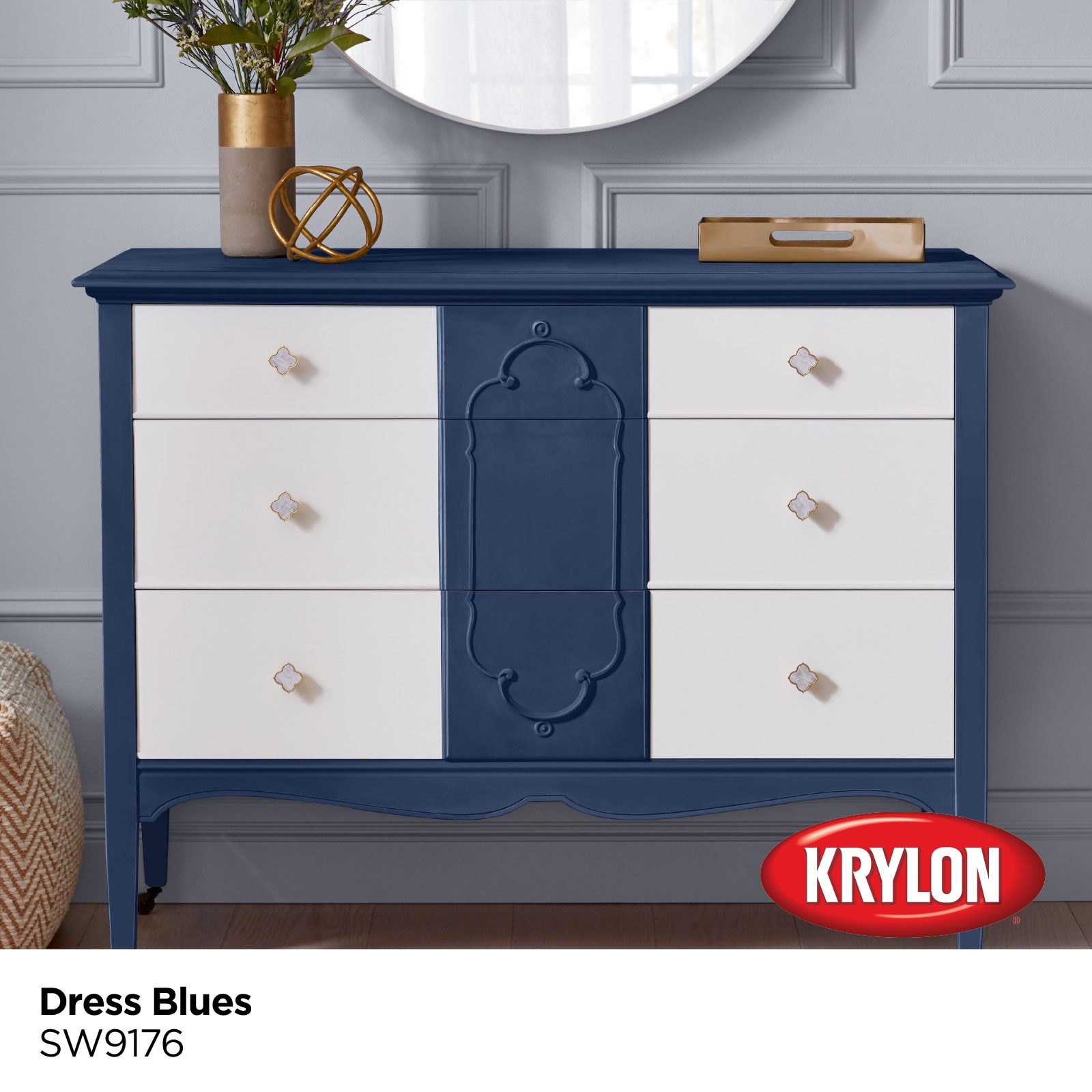 Krylon Dress Blues Sw9176 Water-based Chalky Paint (1-Quart) in