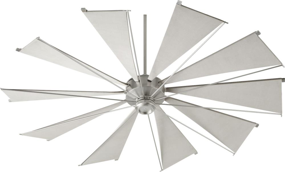 Quorum International 67210-65 Mykonos 72-in Satin Nickel Indoor/Outdoor Ceiling Fan and Remote (10-Blade)