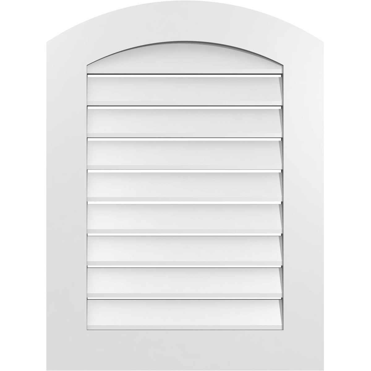 Ekena Millwork GVPAR24X3201SF 24-Inches x 32-Inches Off-white Round top PVC Gable Louver Vent
