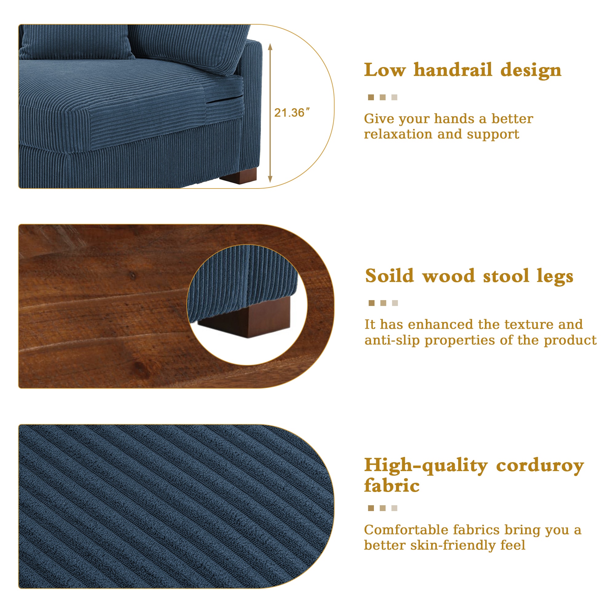 Dreamsidea CS7-NAV-L-R-OTX2 Sofas-Loveseats - View #12