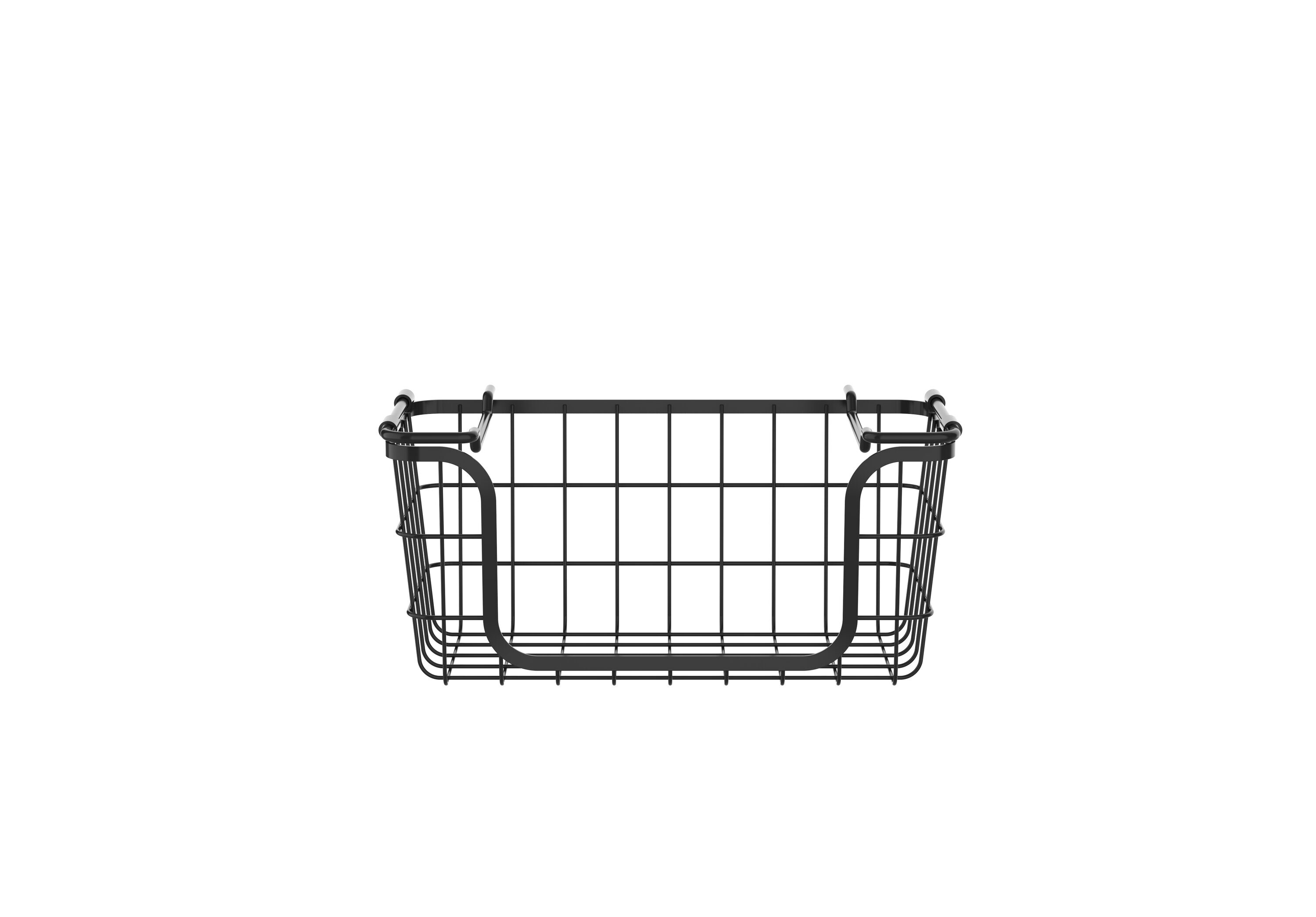 Modern Black Metal Wire 3-Piece Stackable Storage Basket Set
