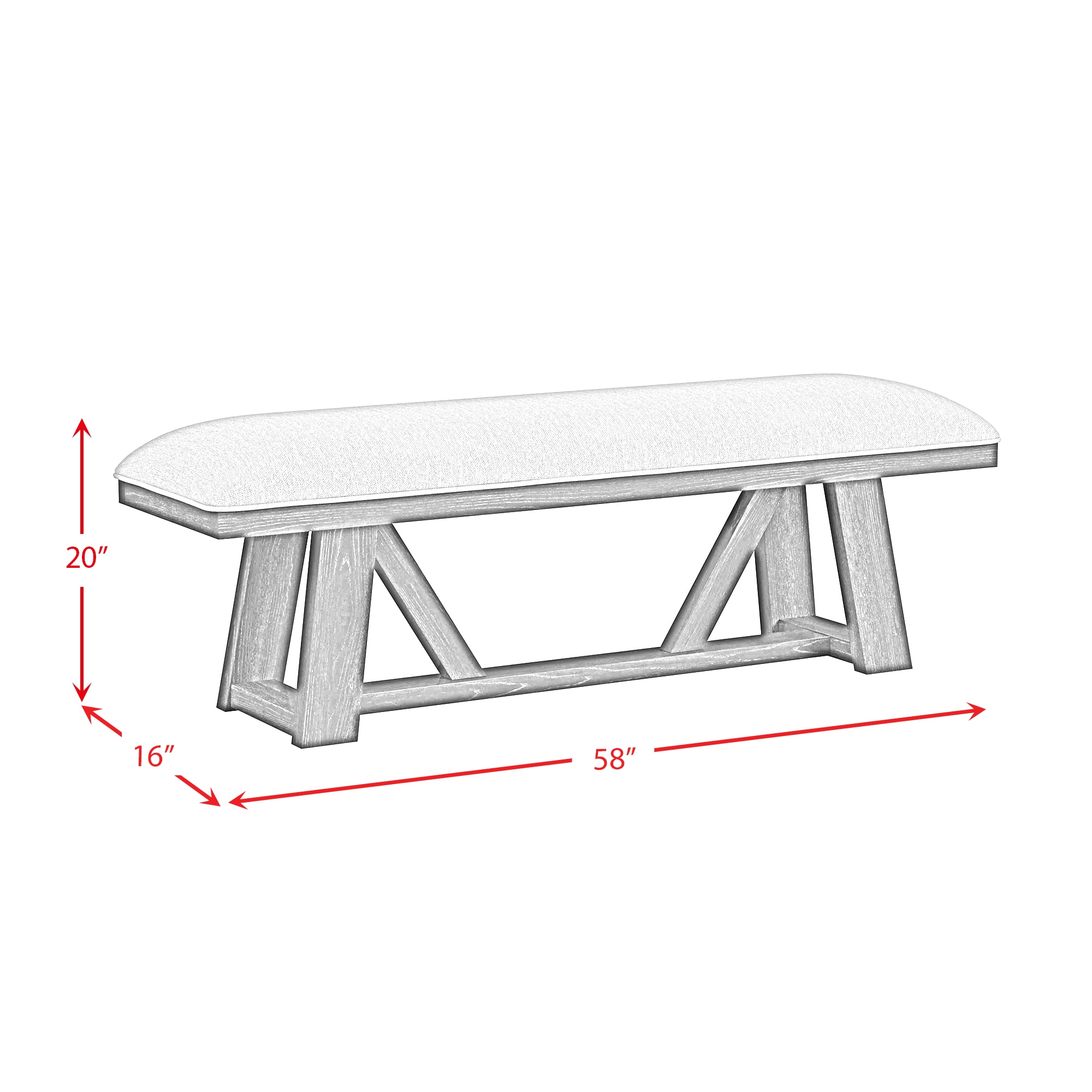 Picket House Furnishings D-12980-3-BN bench - View #7