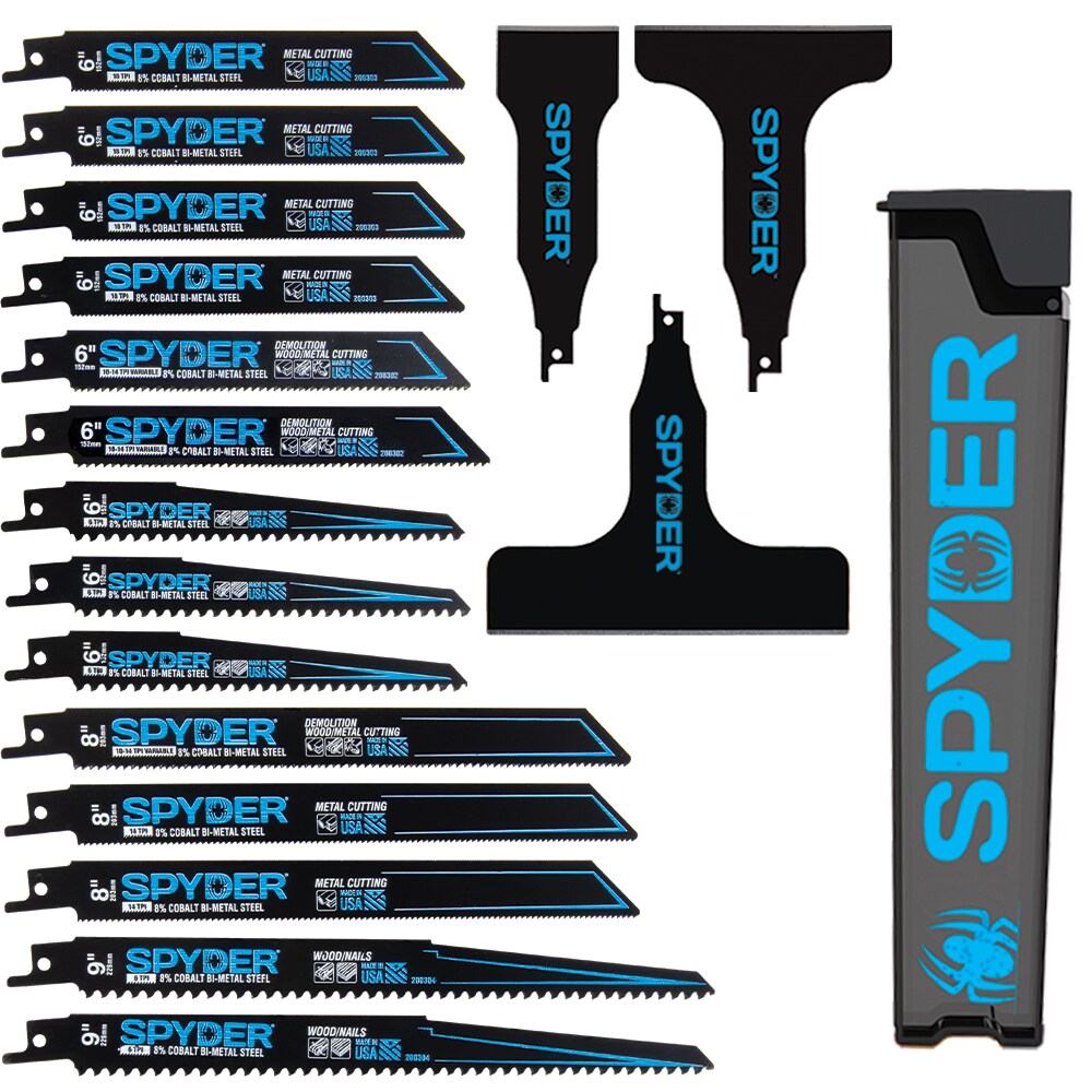 Spyder 200308 - 3 BONUS Black Series Bi-metal Wood/Metal Cutting Demolition Reciprocating Saw Blade (17-Pack)