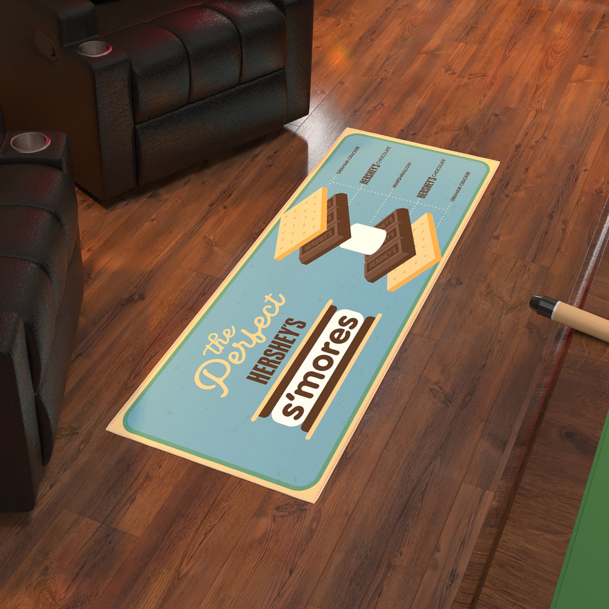 Ottomanson HERS106-20X59 Hershey's S'mores Kitchen Rug 2 x 5 (ft) Loomed Polyester Blue Smore's Rectangular Indoor Runner rug