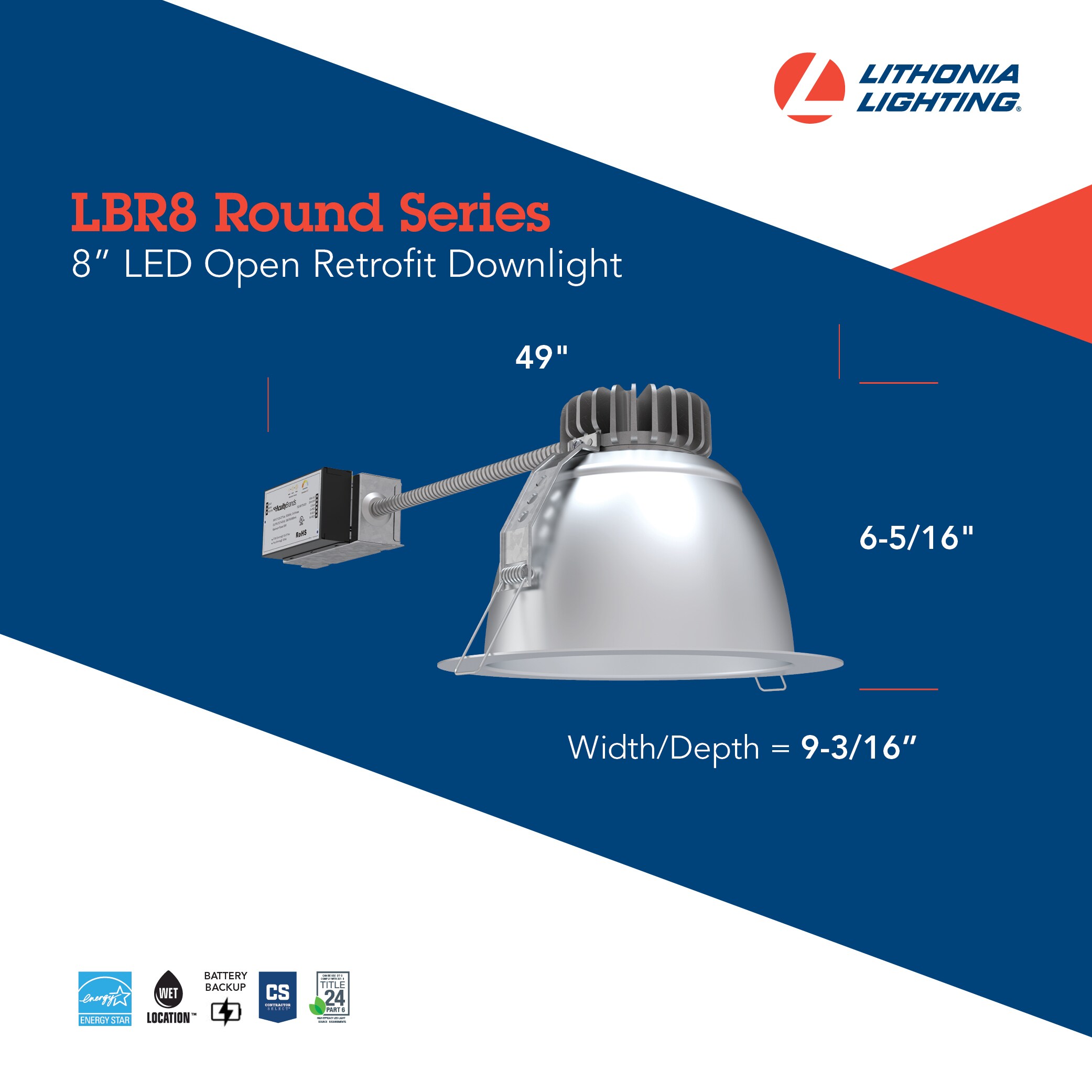 Lithonia Lighting LBR8ALO2SWW1ARLSSMWD Led-Retrofit-Downlight - View #4