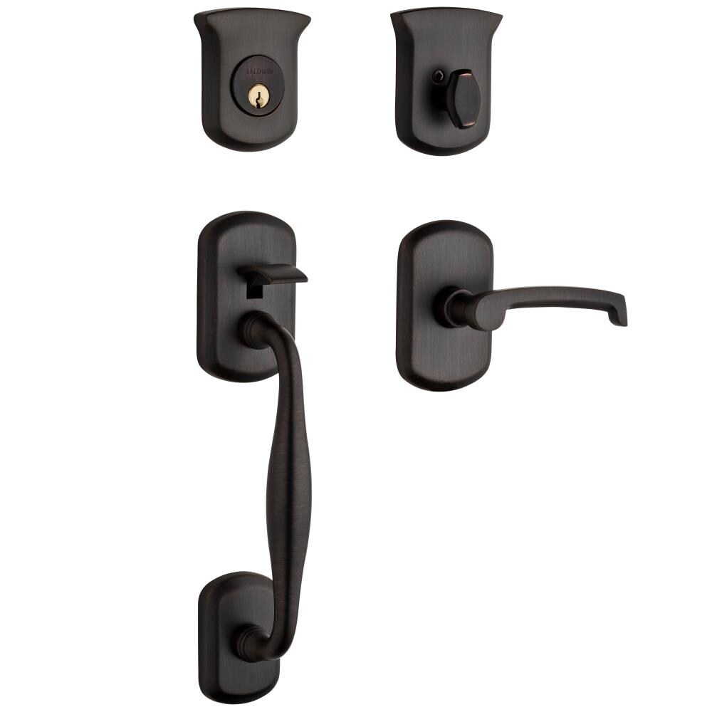 Baldwin 85325.112.LENT Estate Tahoe Venetian Bronze Single-Cylinder Deadbolt Keyed Entry Door Handleset Taper