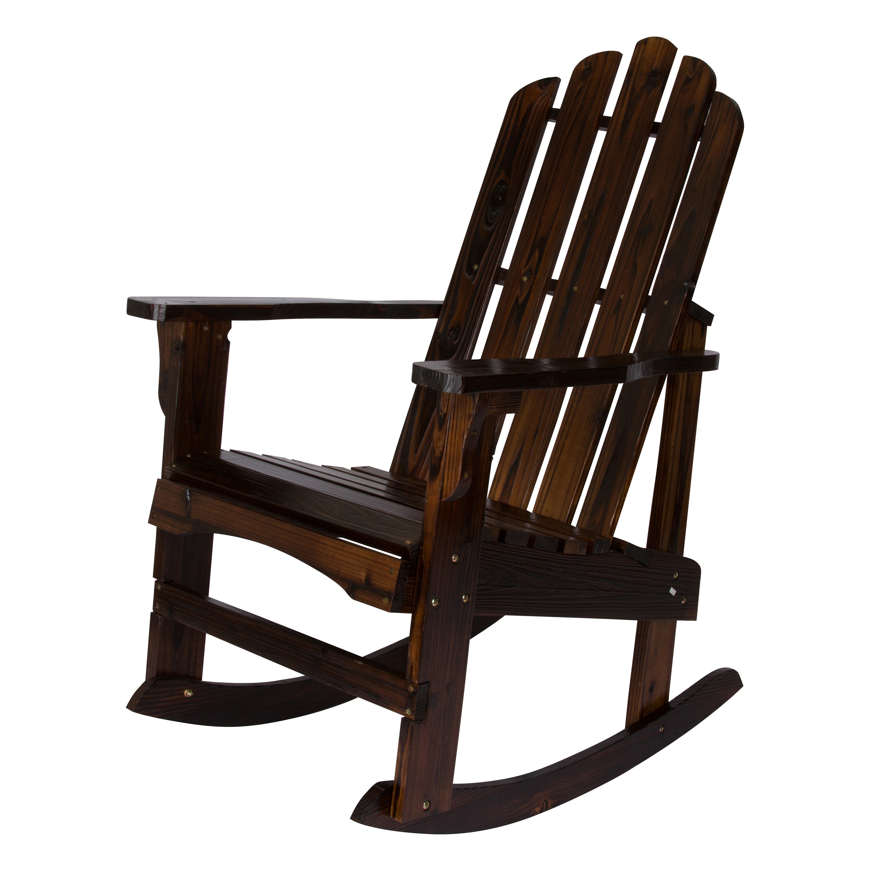 Shine Company Marina Brown Wood Frame Rocking Chair(s) with Brown Slat ...