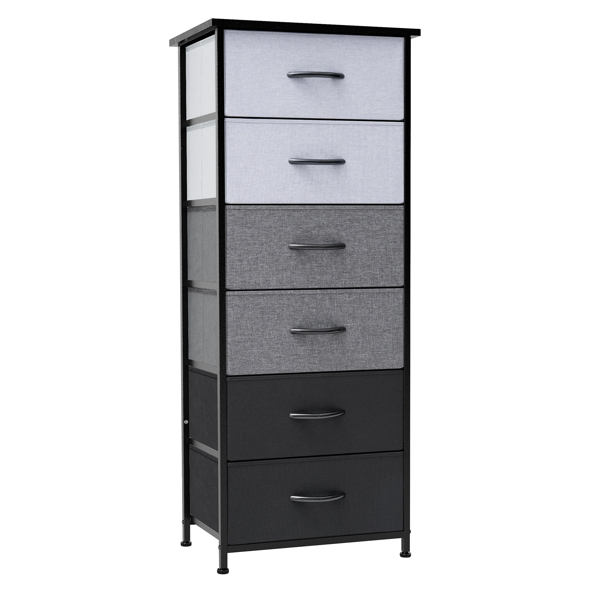 Crestlive Products CL-HD009BOC Dresser storage tower GrayBlack 6 -Drawer Combo dresser