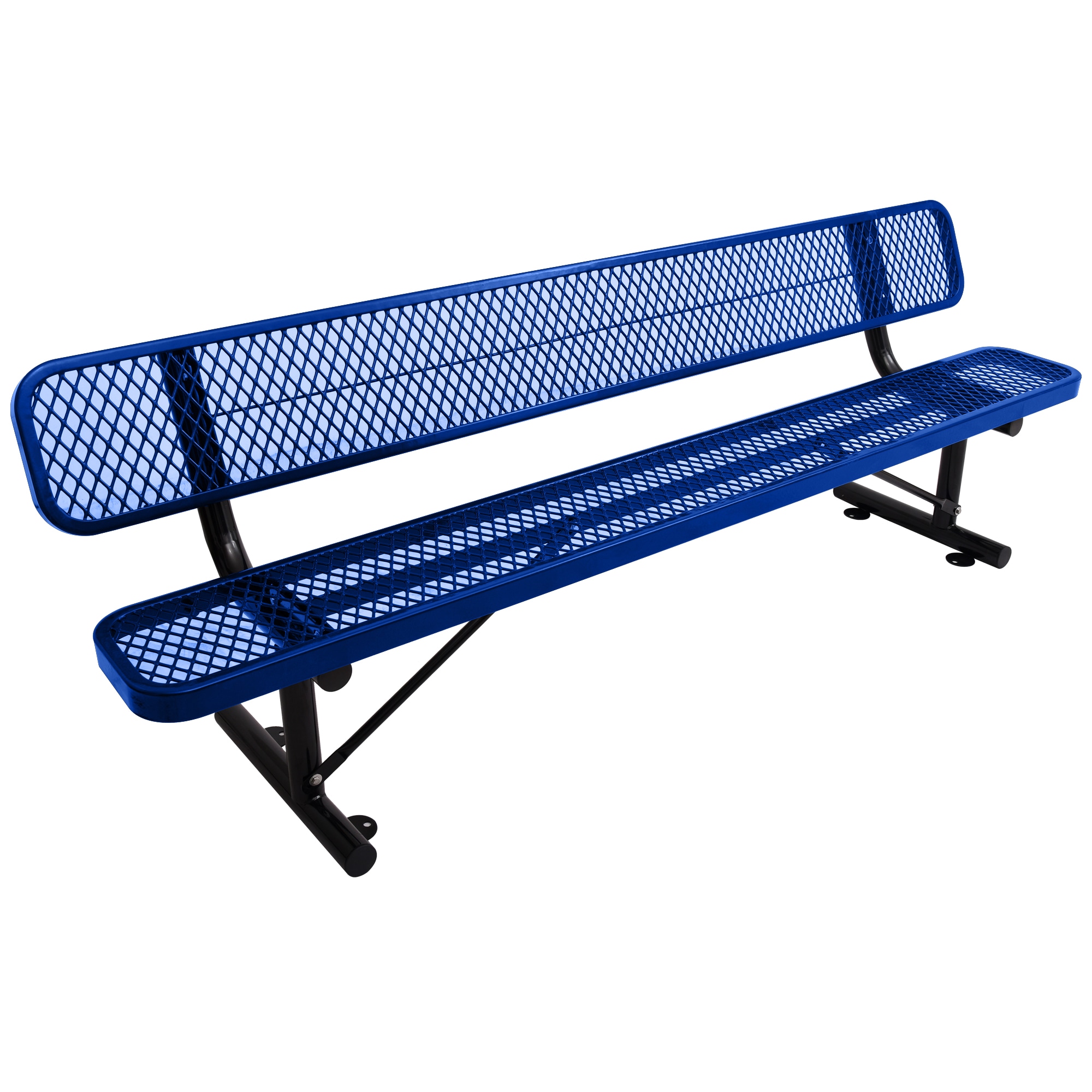 Bayfeve BF-011GH Outdoor Steel Bench with Backrest 96.1-Inches W x 50.6-Inches H Blue Steel Garden Bench