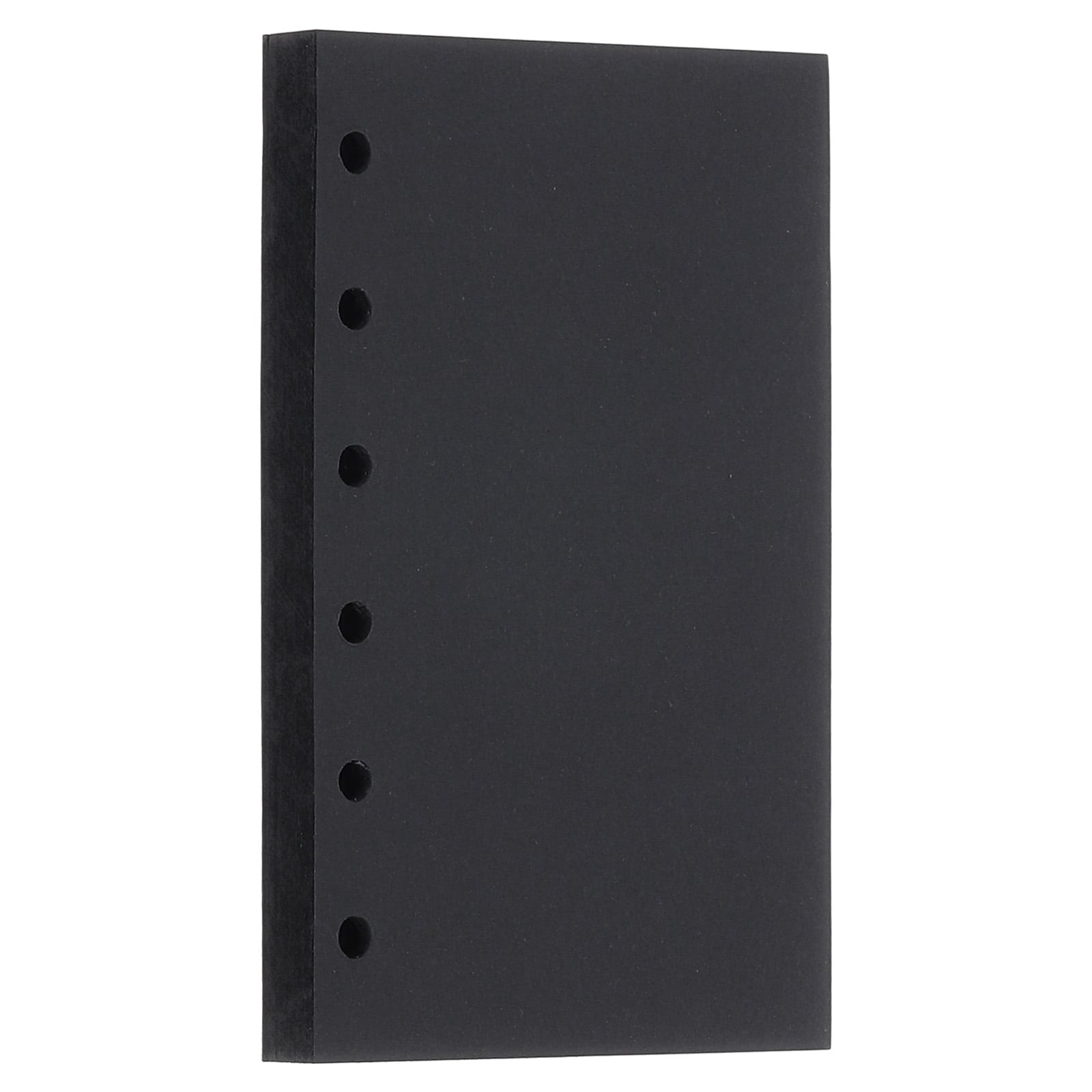 Unique Bargains A7 Refill Paper Unlined Blank Kraft Paper Refillable 6 Hole Filler Inserts Loose Leaf Paper for 6 Ring Binder Notebook 80 Sheets/160 Pages Black