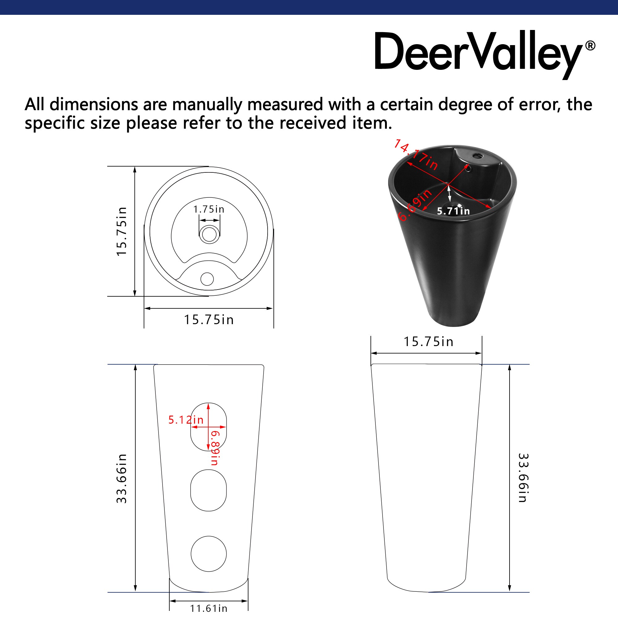 DeerValley DV-1P527B Complete-Pedestal-Lavatories - View #10