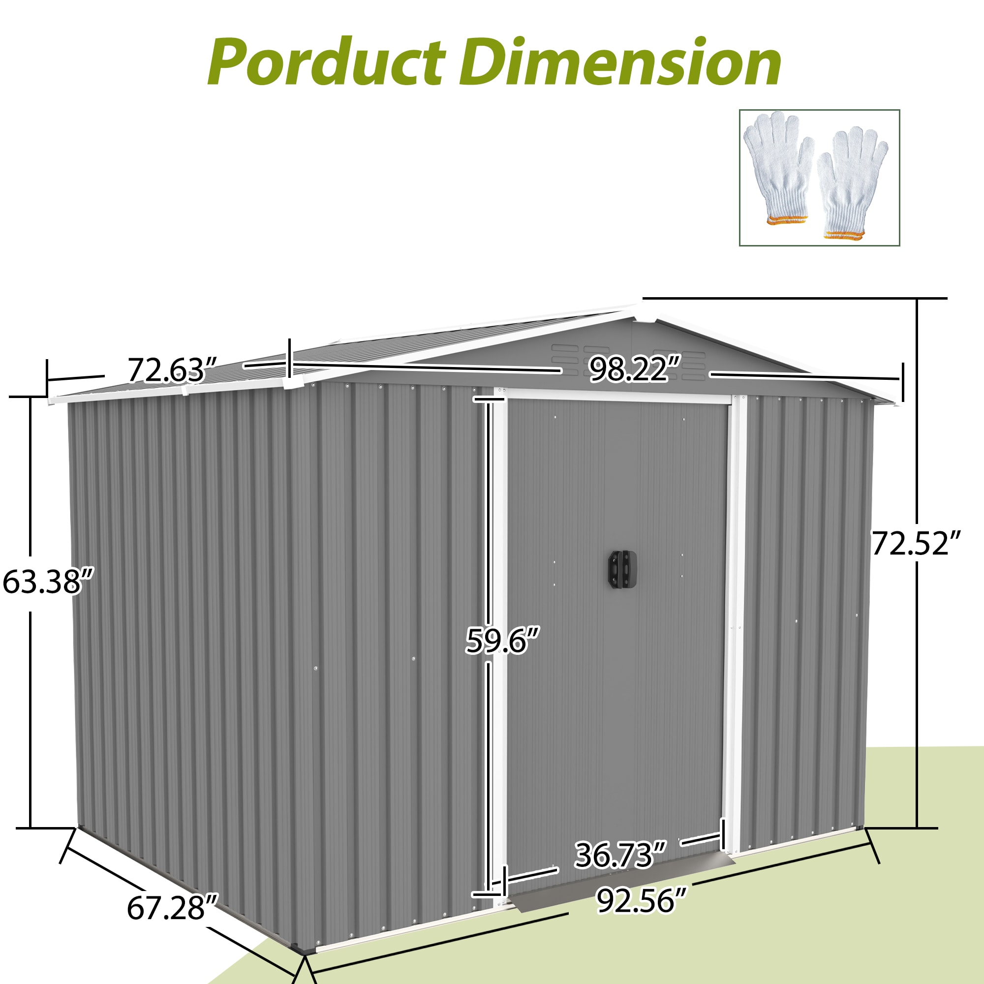 Xspracer ML-TH034WS Metal-Storage-Buildings-Sheds - View #2