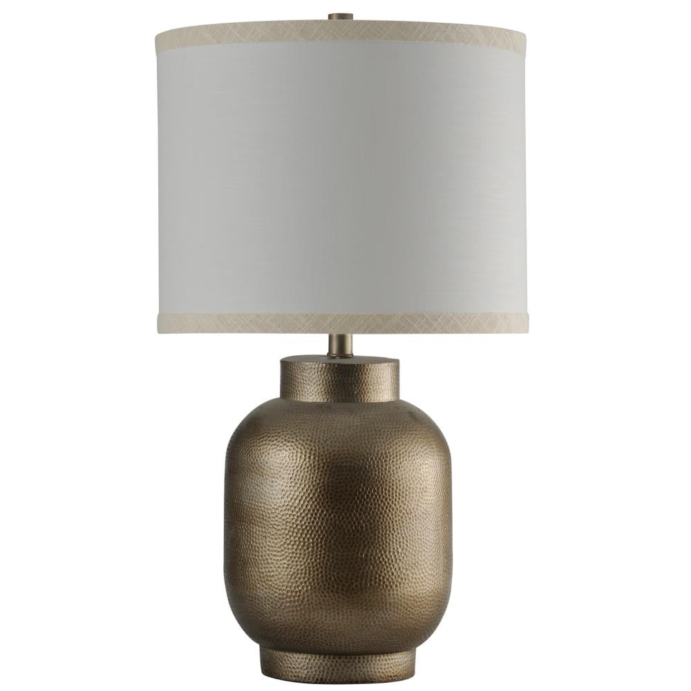 StyleCraft Home Collection 33.8-in Gold Table Lamp with Fabric Shade at Lowes.com