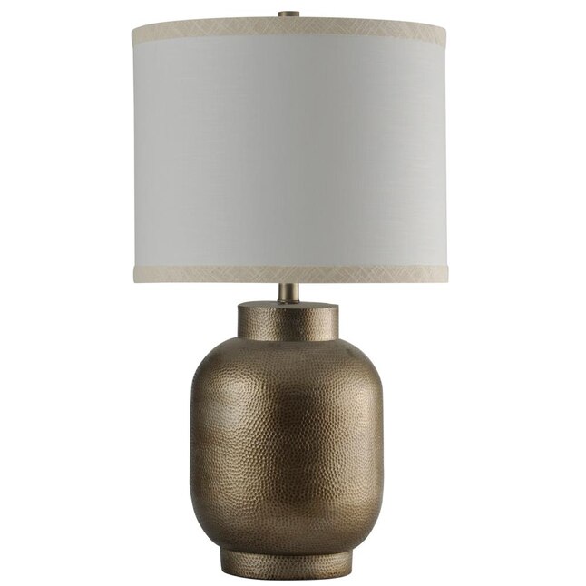 kalkoen kofferbak hongersnood StyleCraft Home Collection 33.8-in Hema Gold Table Lamp with Fabric Shade  at Lowes.com