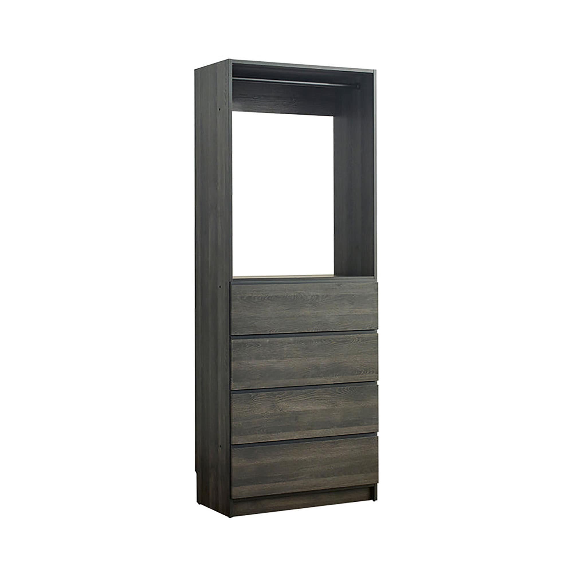 Klair Living Prosper 31.32-in to 31.32-in W Walk-in Portable closet Dark Gray Solid Shelving Wood Closet System