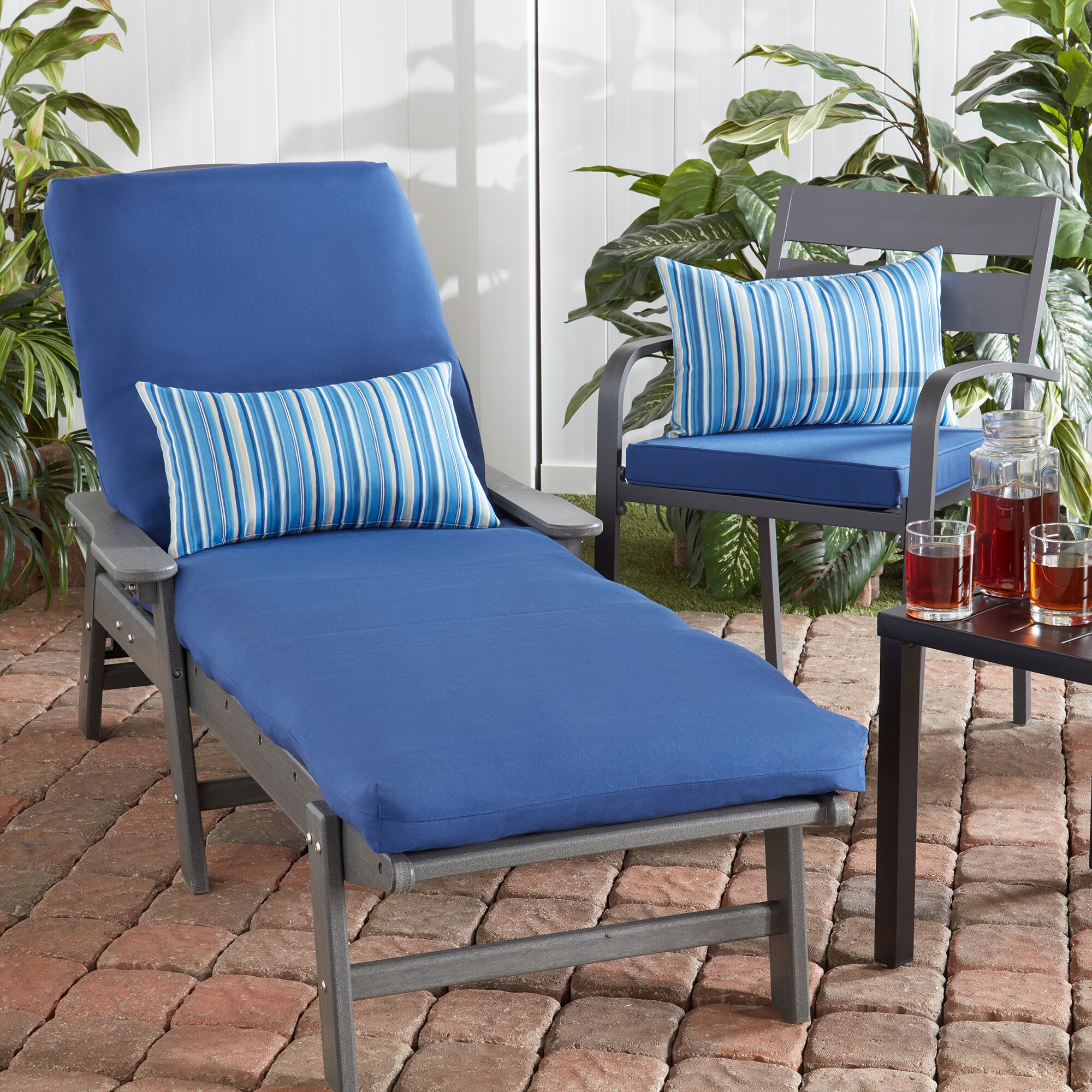 Greendale Home Fashions Outdoor Seat Back Chair Cushion Teal