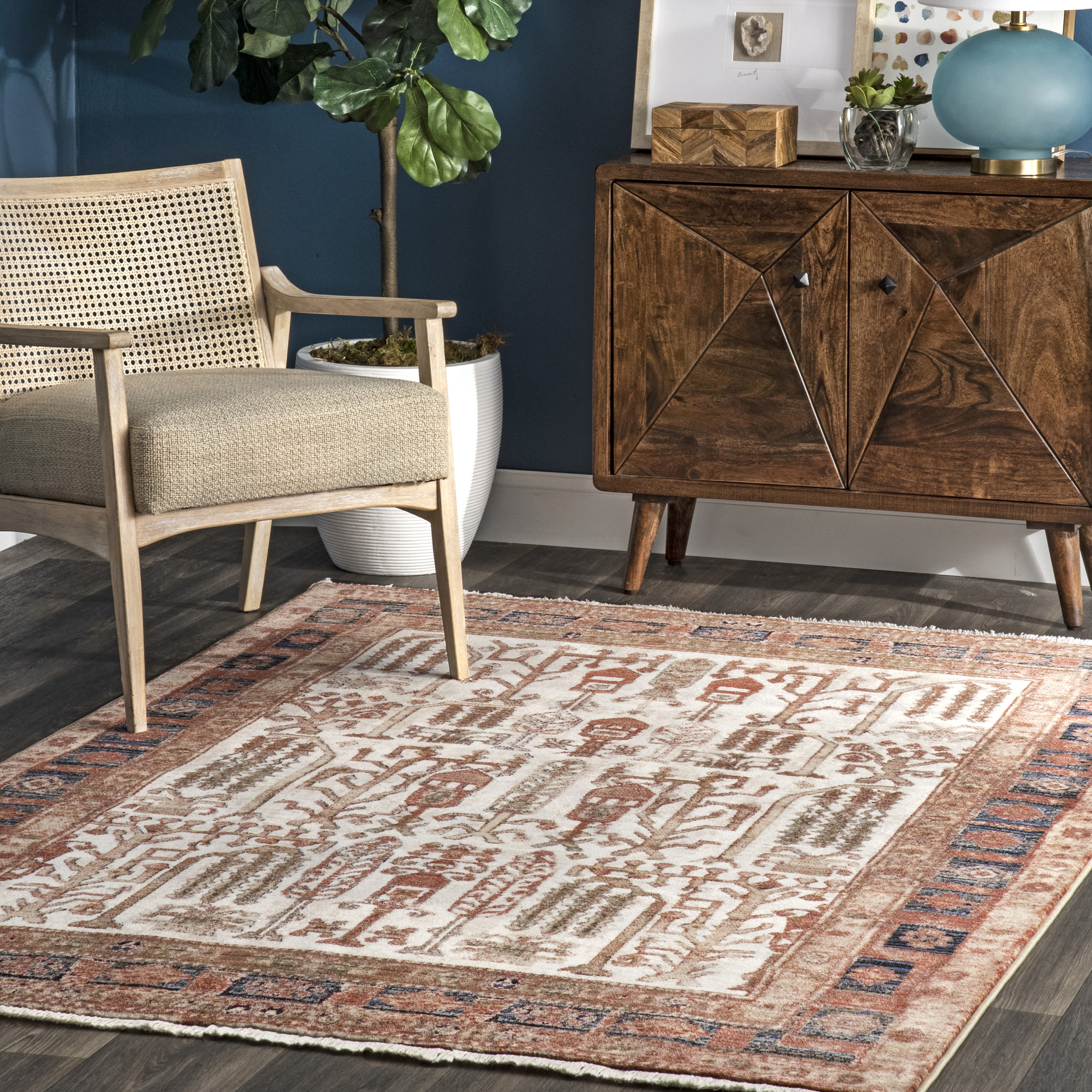 nuLOOM BDSN01A-6709 Belen 6 x 9 (ft) Loomed Polypropylene Beige Rectangular Indoor Area rug
