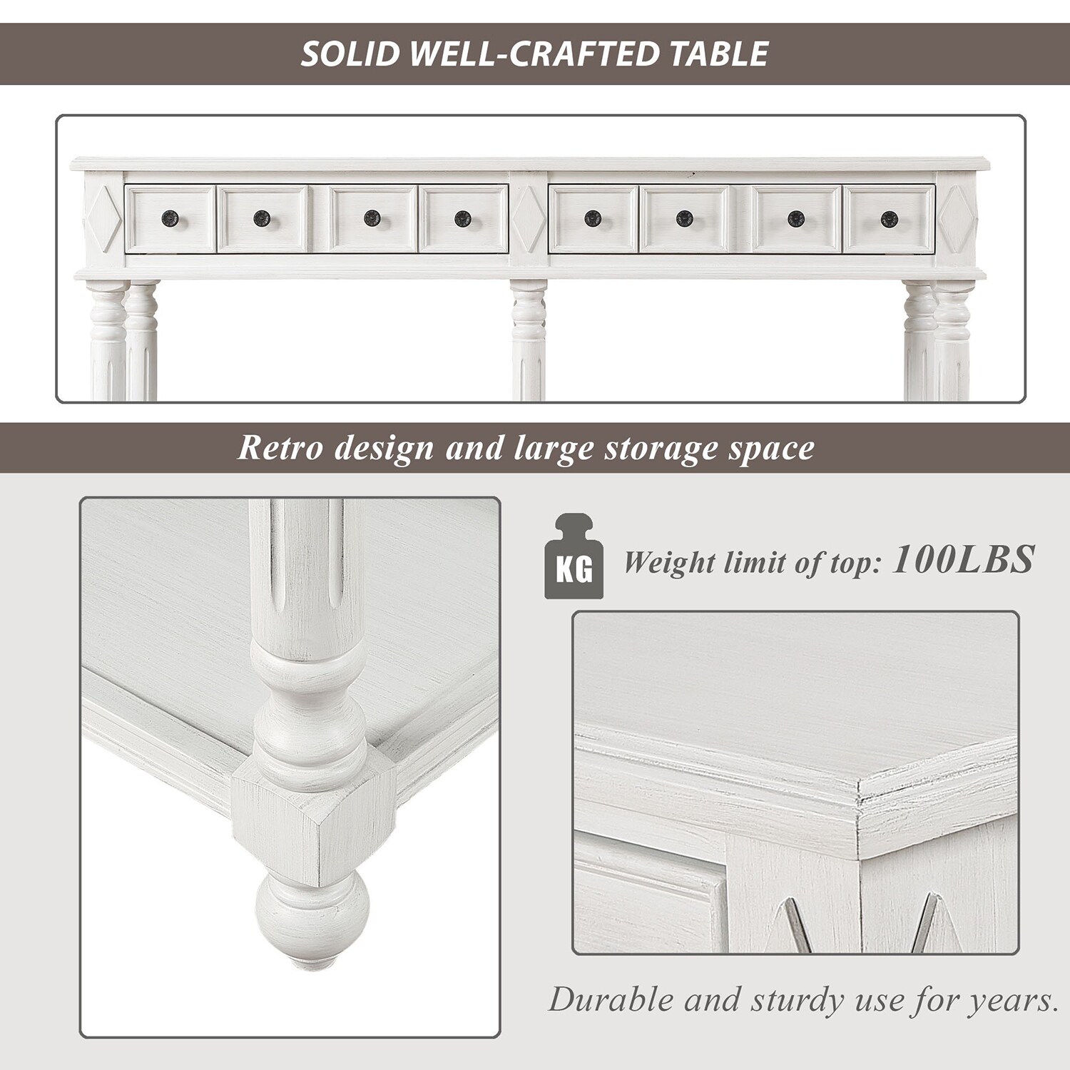 SINOFURN SYA020135WT Console-Sofa-Tables - View #5