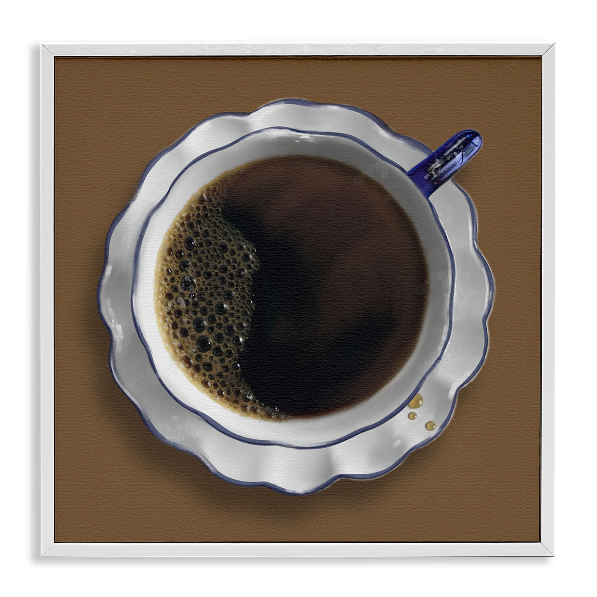 Stupell Industries BS-516-WFR-12X12 Aerial View Coffee Cup White Framed Giclee Art By Matthew Piotrowicz 12 x 12