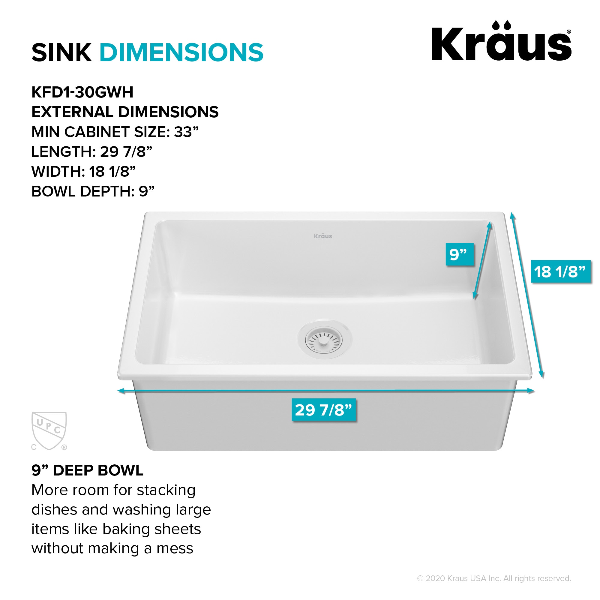 Kraus KFD1-30GWH Kitchen-Sinks - View #6