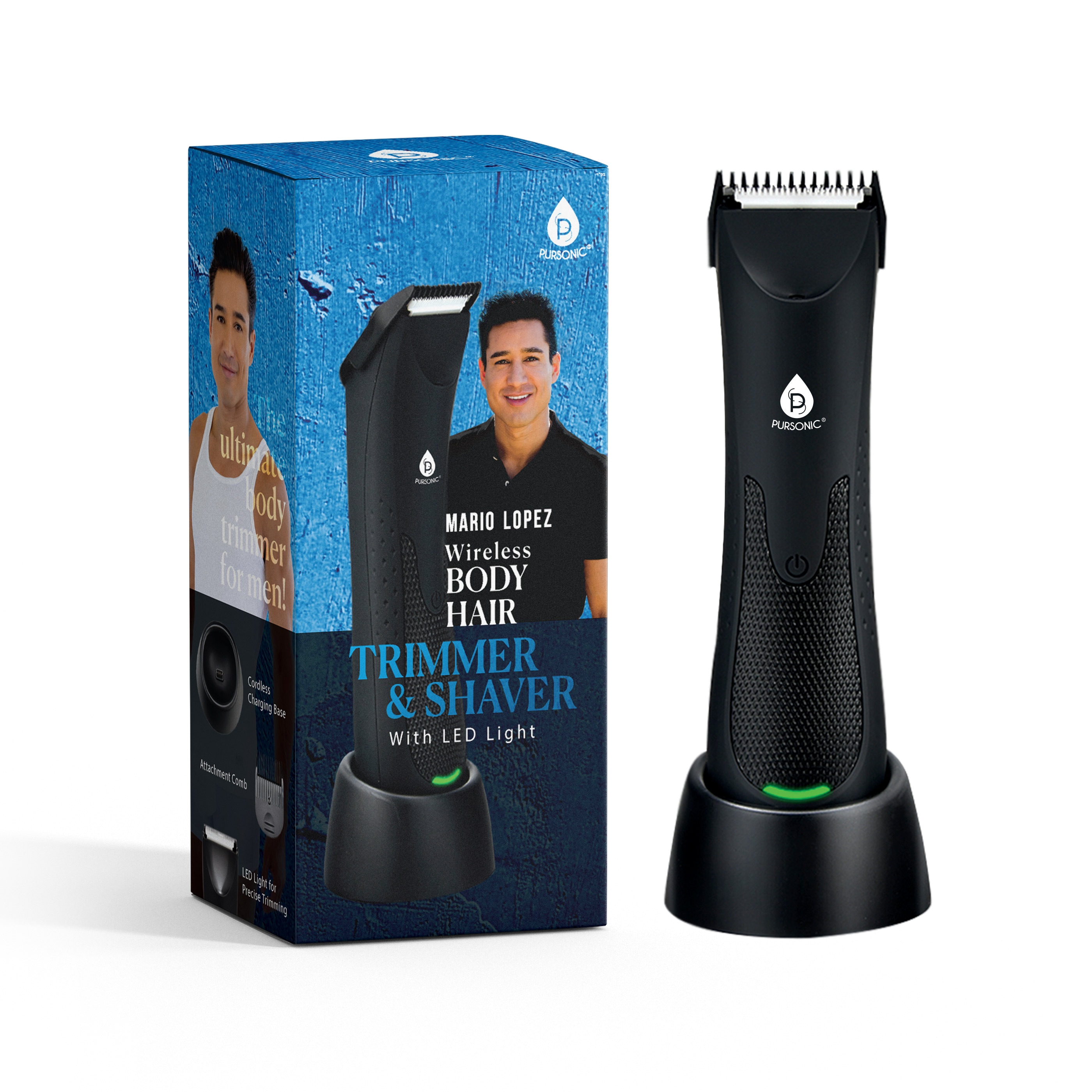 Pursonic Mario Lopez Wireless Body Hair Trimmer Shaver