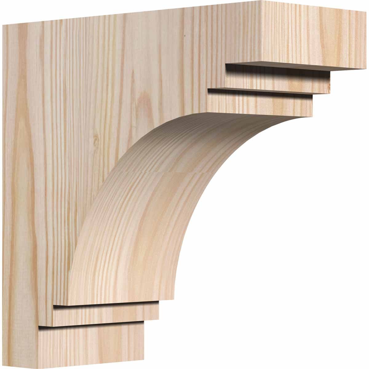 Ekena Millwork COR04X08X08PEC00SDF 3.5-in x 8-in x 8-in Pescadero Unfinished Douglas fir Wood Paintable/Stainable Corbel