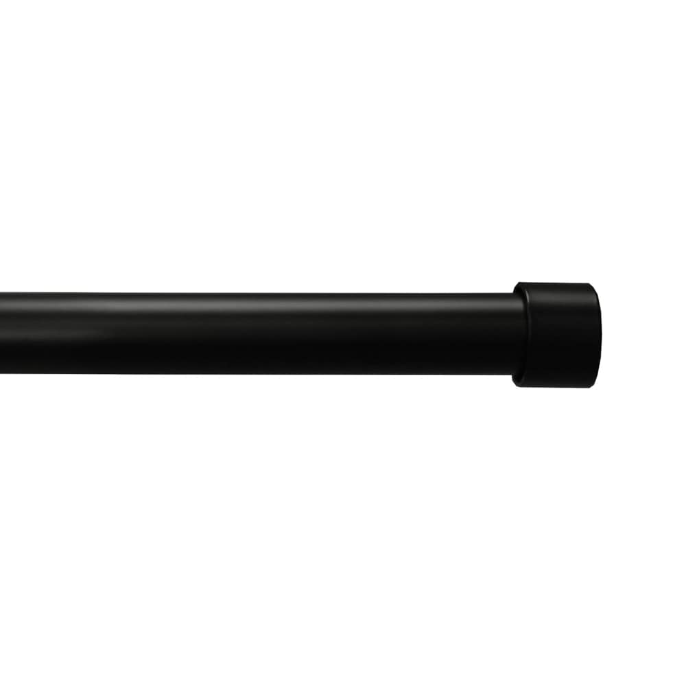 Lumi Home Furnishings 36 In To 66 Matte Black Steel Curtain Rod Set With Finials The Rods Department At Lowes Com