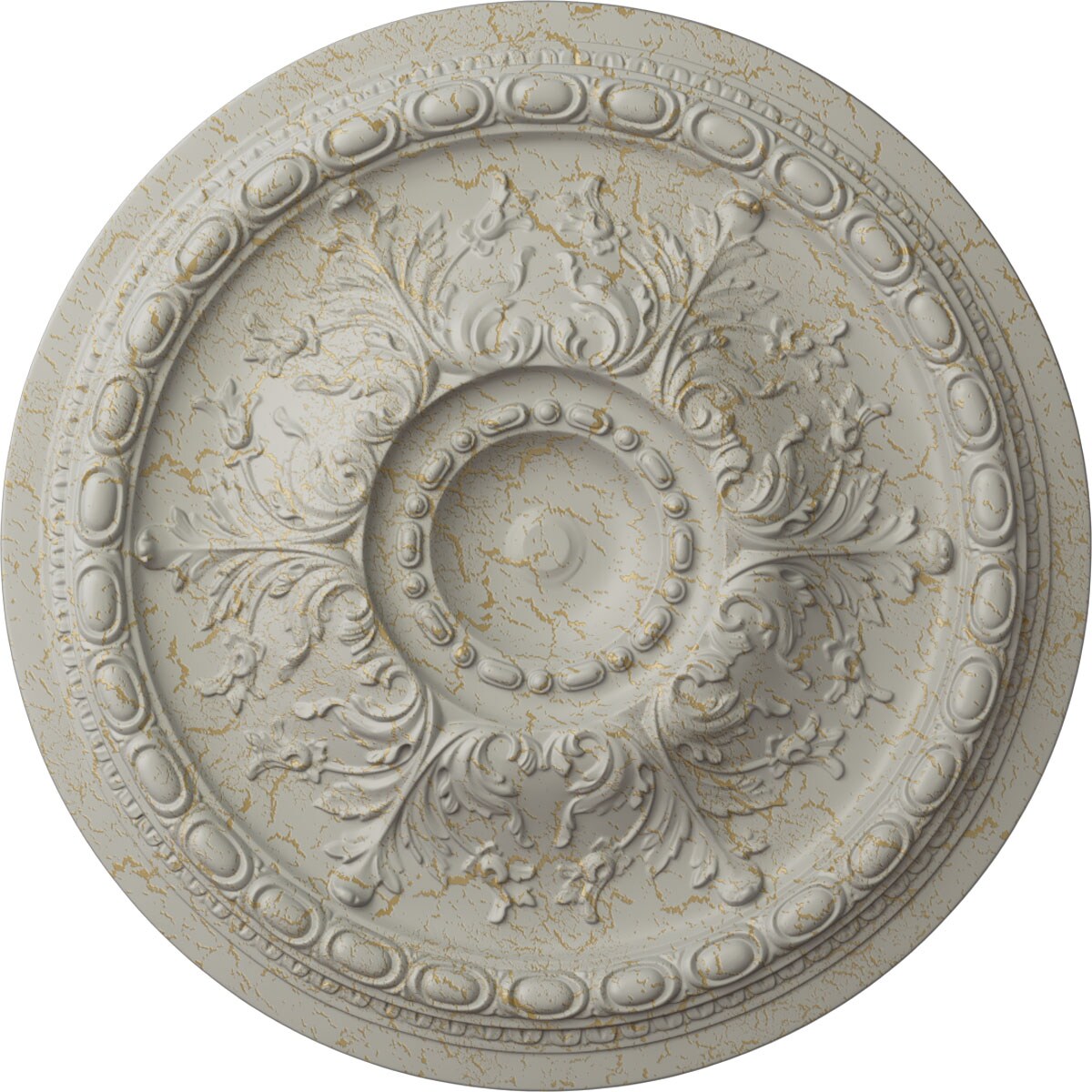Ekena Millwork CM28STPCC Stockport 28-in W x 28-in L Painted Pot Of Cream Crackle Polyurethane Whole Ceiling Medallion