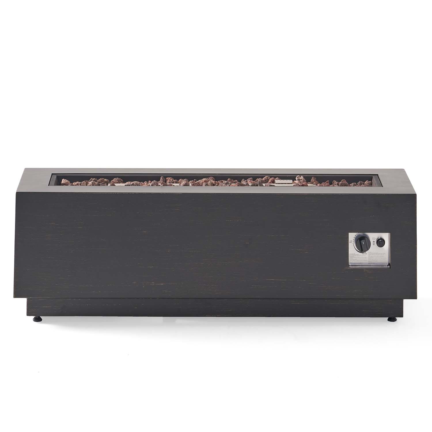 ToolCat PG2-37-PT 48-in W Gray+Brown+Gold Iron Rectangle Tabletop Liquid propane Fire pit table