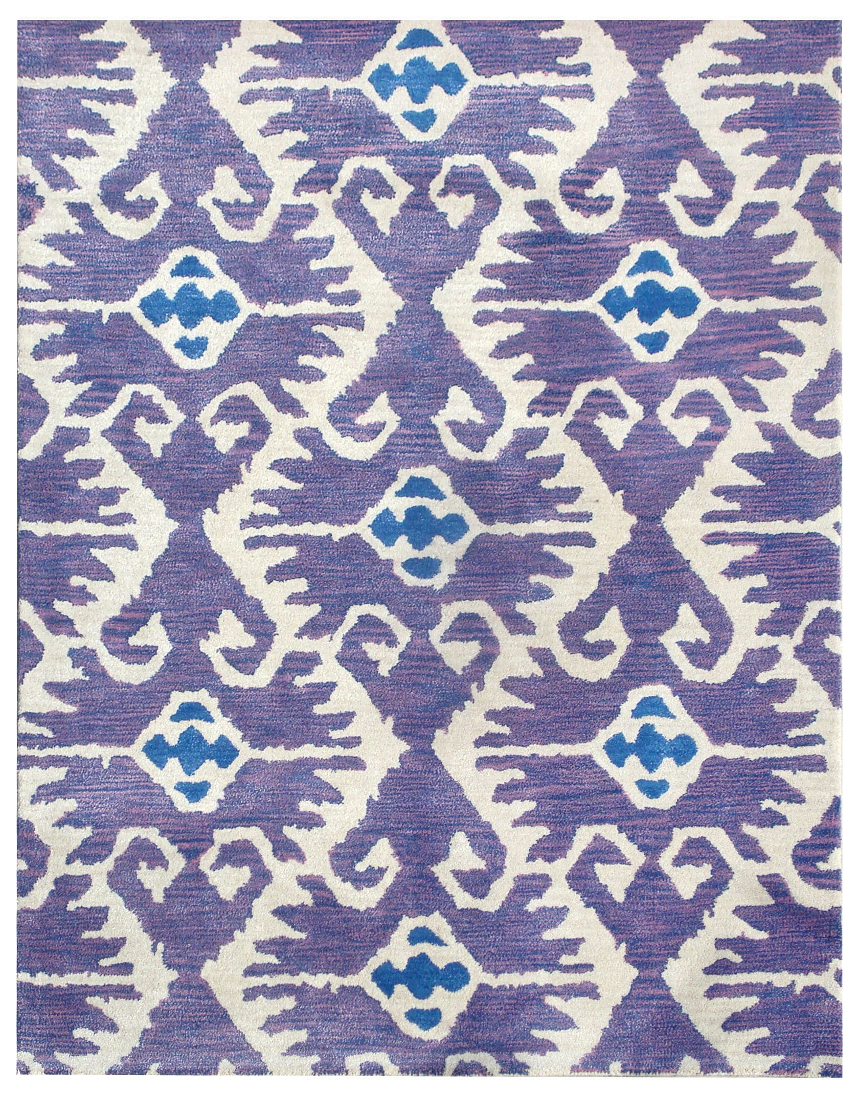 Safavieh WYD323A-5 Wyndham Ince 5 x 8 (ft) Tufted Wool Lavander/Ivory Rectangular Indoor Ikat Bohemian/Eclectic Area rug