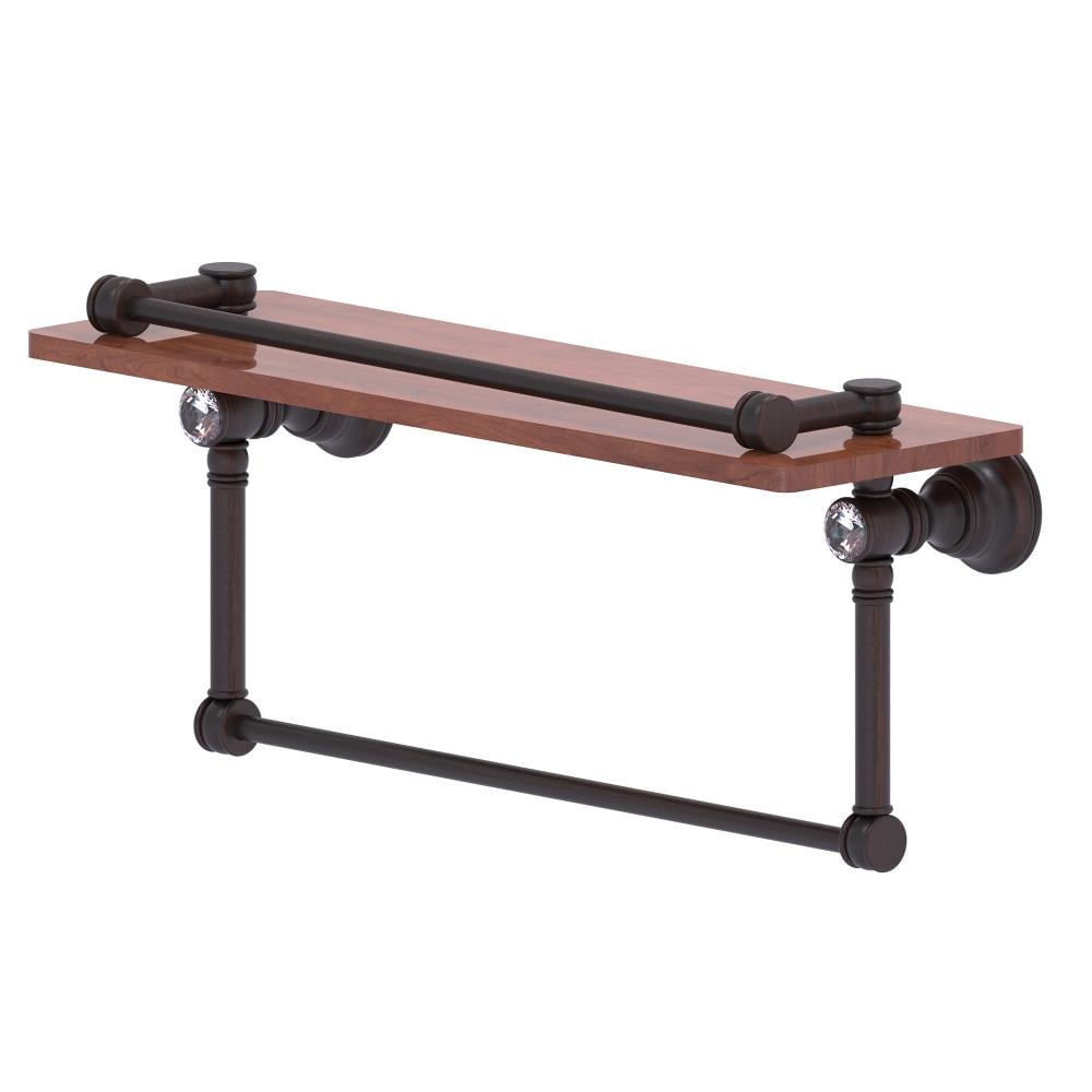 Allied Brass CC-1-16-TB-GL-IW-VB Carolina Crystal Venetian Bronze Wall mount Bathroom Shelf ( 16-in x 7.4-in x 5-in )