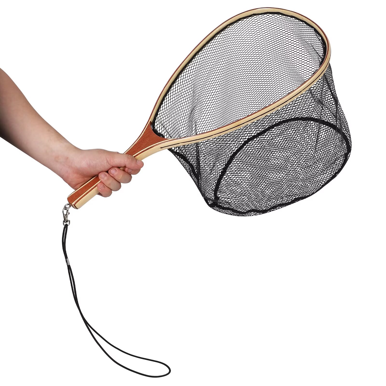 WhizMax Fly Fishing Net Trout Net Soft Mesh Fishing Net Fish Landing Net with Safety Rope Lanyard Lightweight Catch and Release Net for Trout Bass #JXNAG-POU-0AEJZ5L7