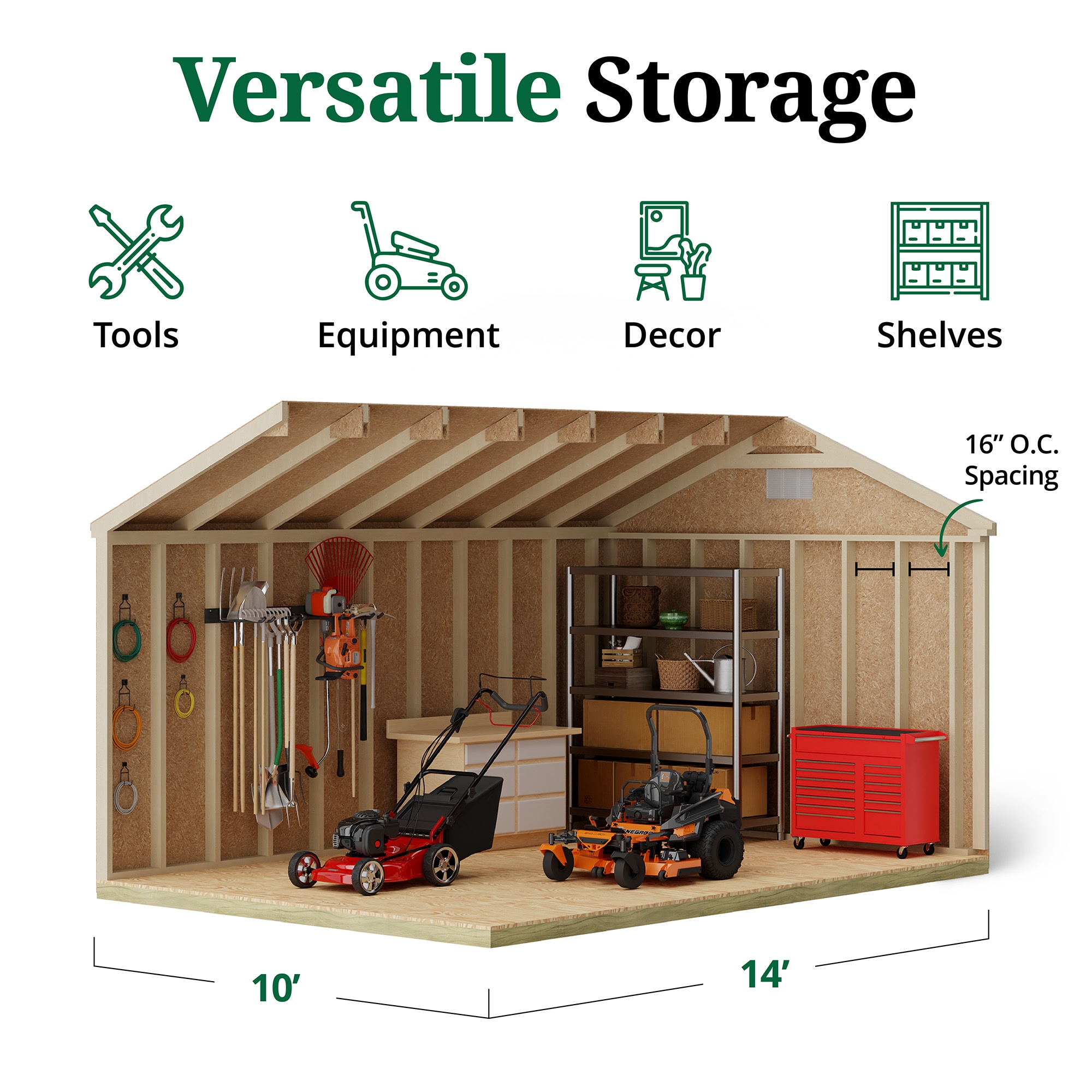 Little Cottage Co 10X14 CWS-PC Wood-Storage-Buildings - View #5