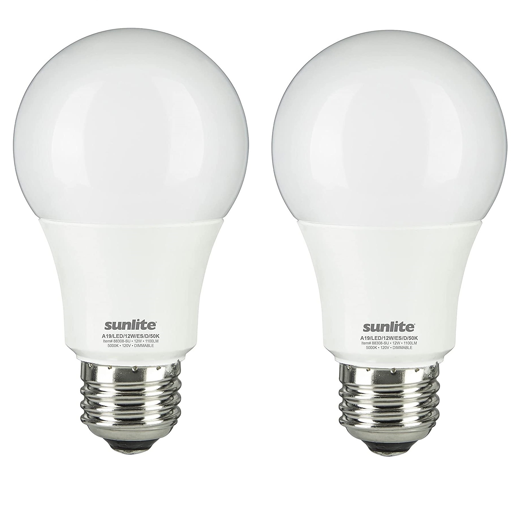 Sunlite 75-Watt EQ A19 Bright White Dimmable LED Light Bulb (2-Pack) in the  General Purpose LED Light Bulbs department at Lowes.com