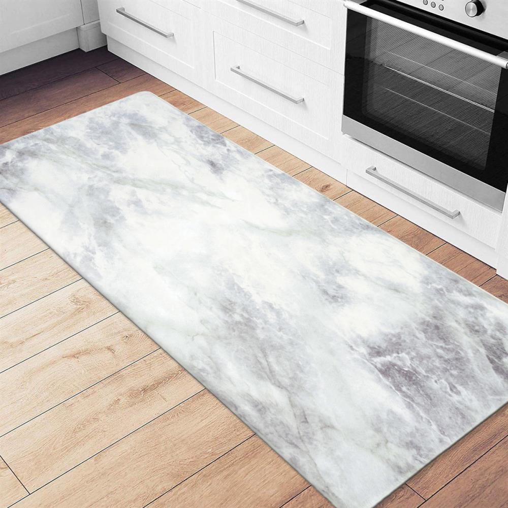  Black and White Marble kitchen Mats set of 2 Modern Marbling  Printing kitchen Rugs Waterproof Washable Non-Slip Anti Fatigue Comfort  Standing kitchen Rug and Mat for Laundry Sink Kitchen Floor 