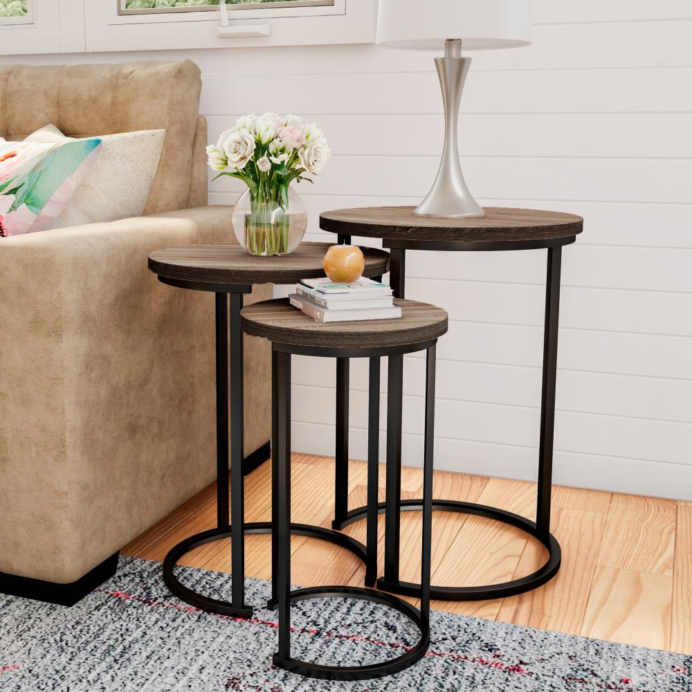 Hastings Home Round Nesting Tables Set, Living Room Coffee Table Set Of 3