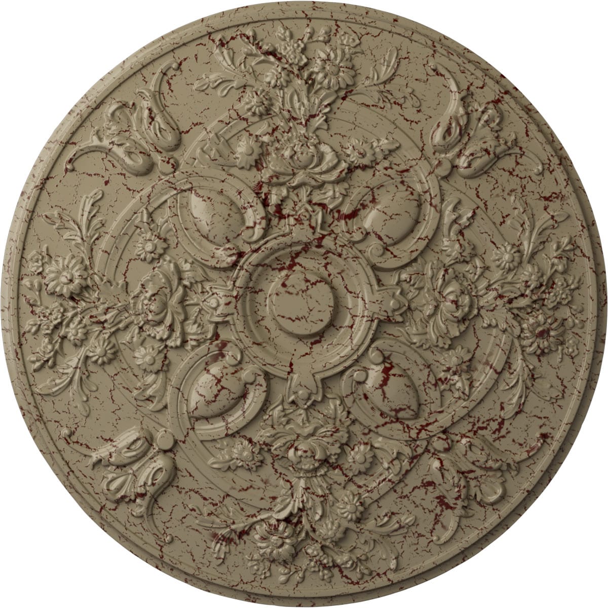 Ekena Millwork CM31BAGDC Baile 31.25-in W x 31.25-in L Painted Gobi Desert Crackle Polyurethane Whole Ceiling Medallion
