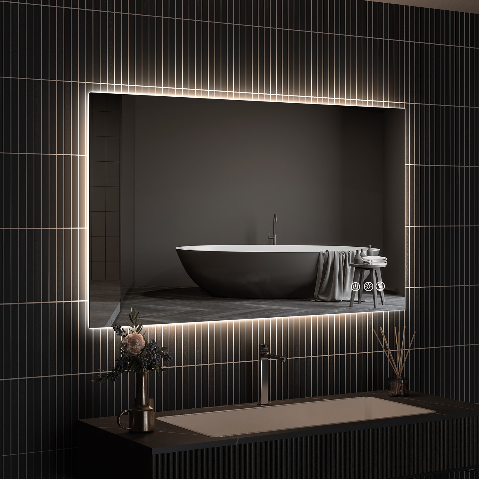 FurniFusion MA044024TD-OL Framed-Bath-Mirrors - View #2