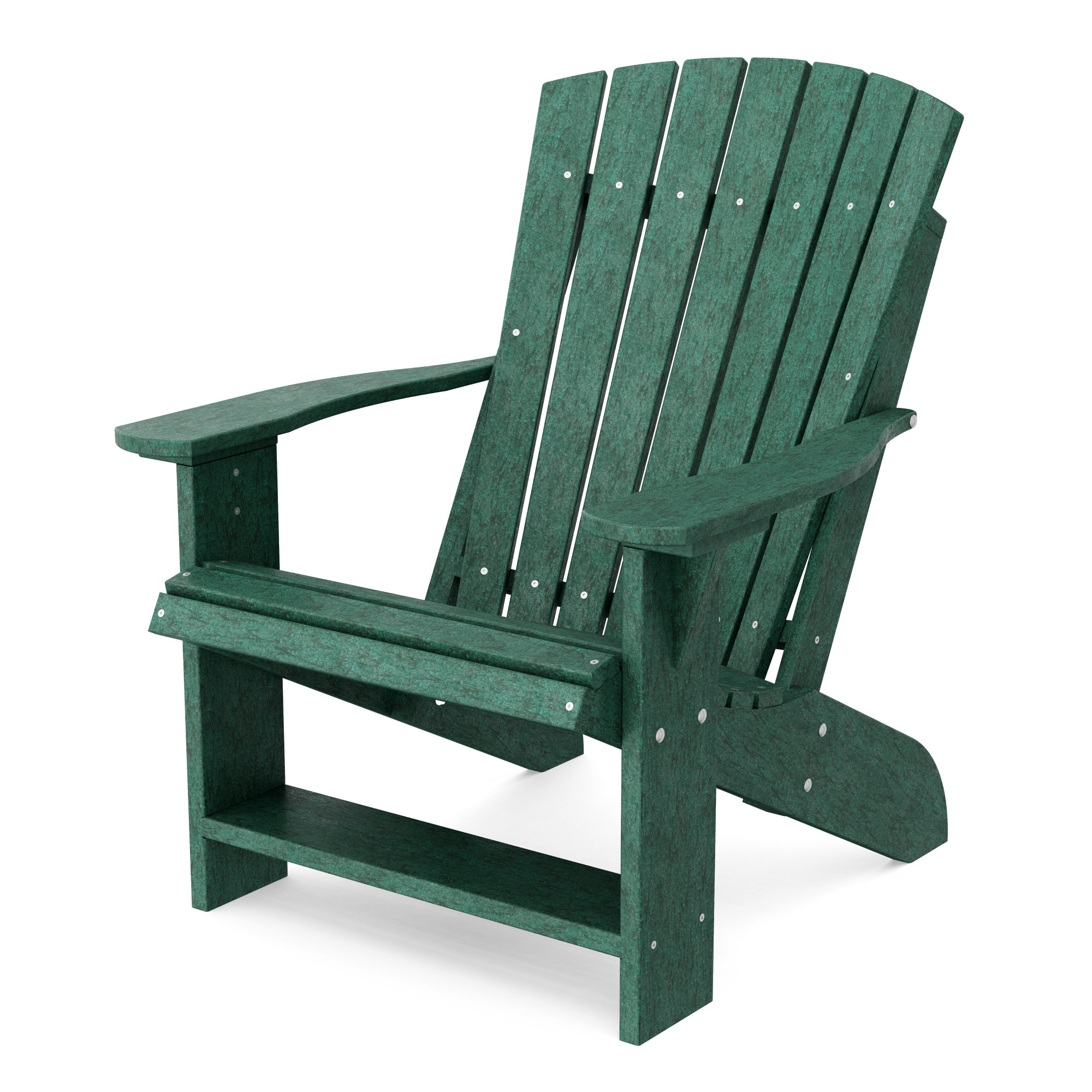 Wildridge LCC-114-TG Heritage Turf Green HDPE Frame Stationary Adirondack Chair with Slat Seat