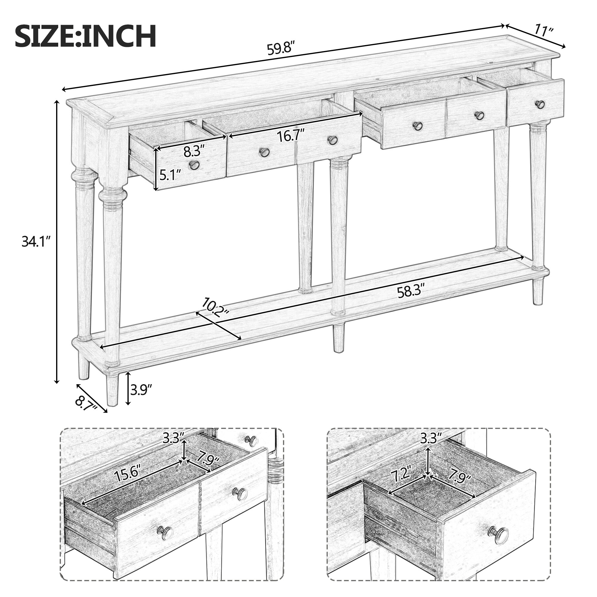 SINOFURN SYA330210BN Console-Sofa-Tables - View #17