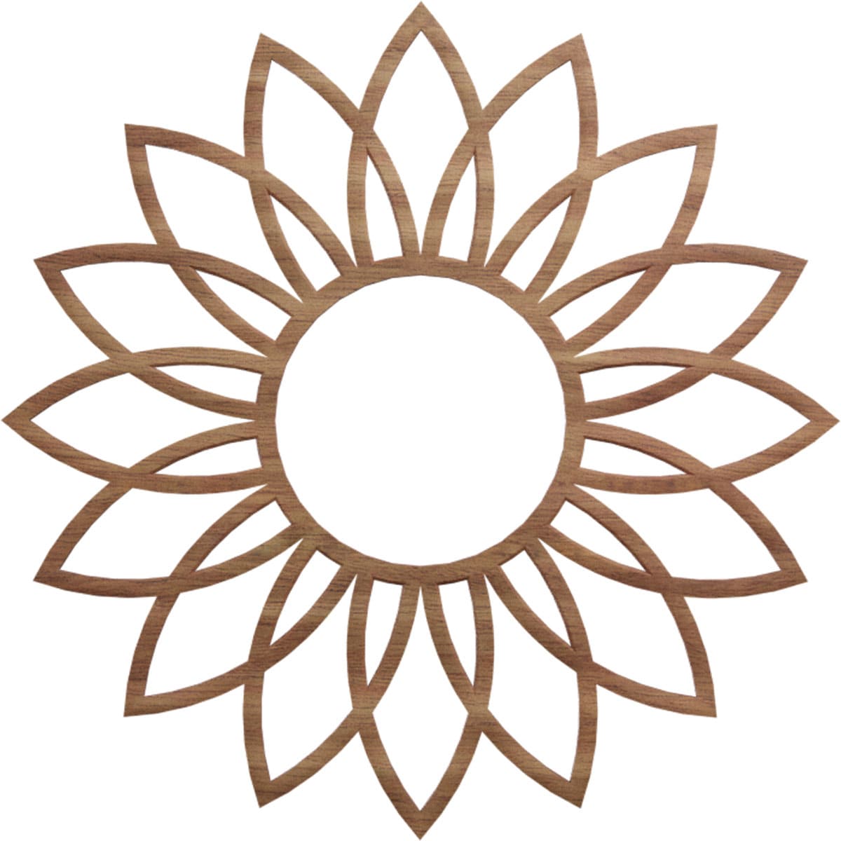 Ekena Millwork CMWP20X20X0375DAWA Daisy Fretwork 20-in W x 20-in L Contemporary Walnut Wood Whole Ceiling Medallion