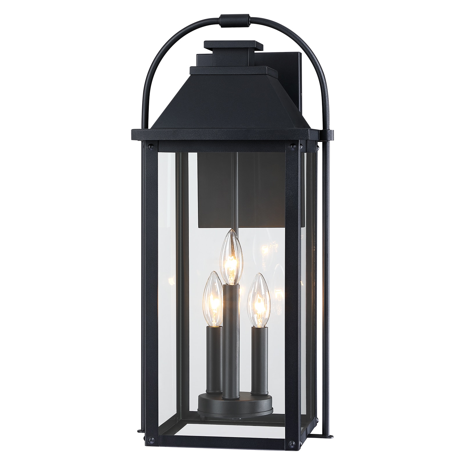 True Fine Nelson 3-Light 22.5-in H Matte Black Led, Outdoor Wall Light ...