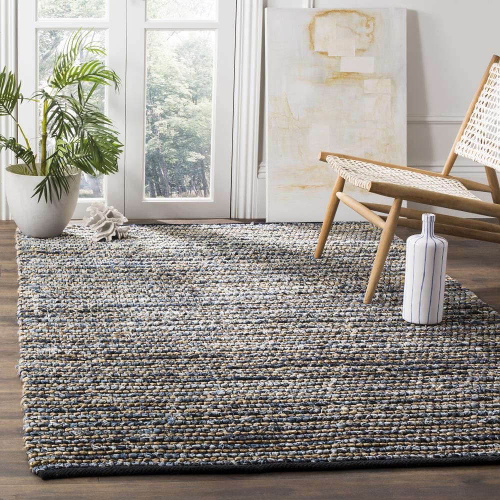Cape Cod Blue 5' x 8' Handmade Cotton Area Rug