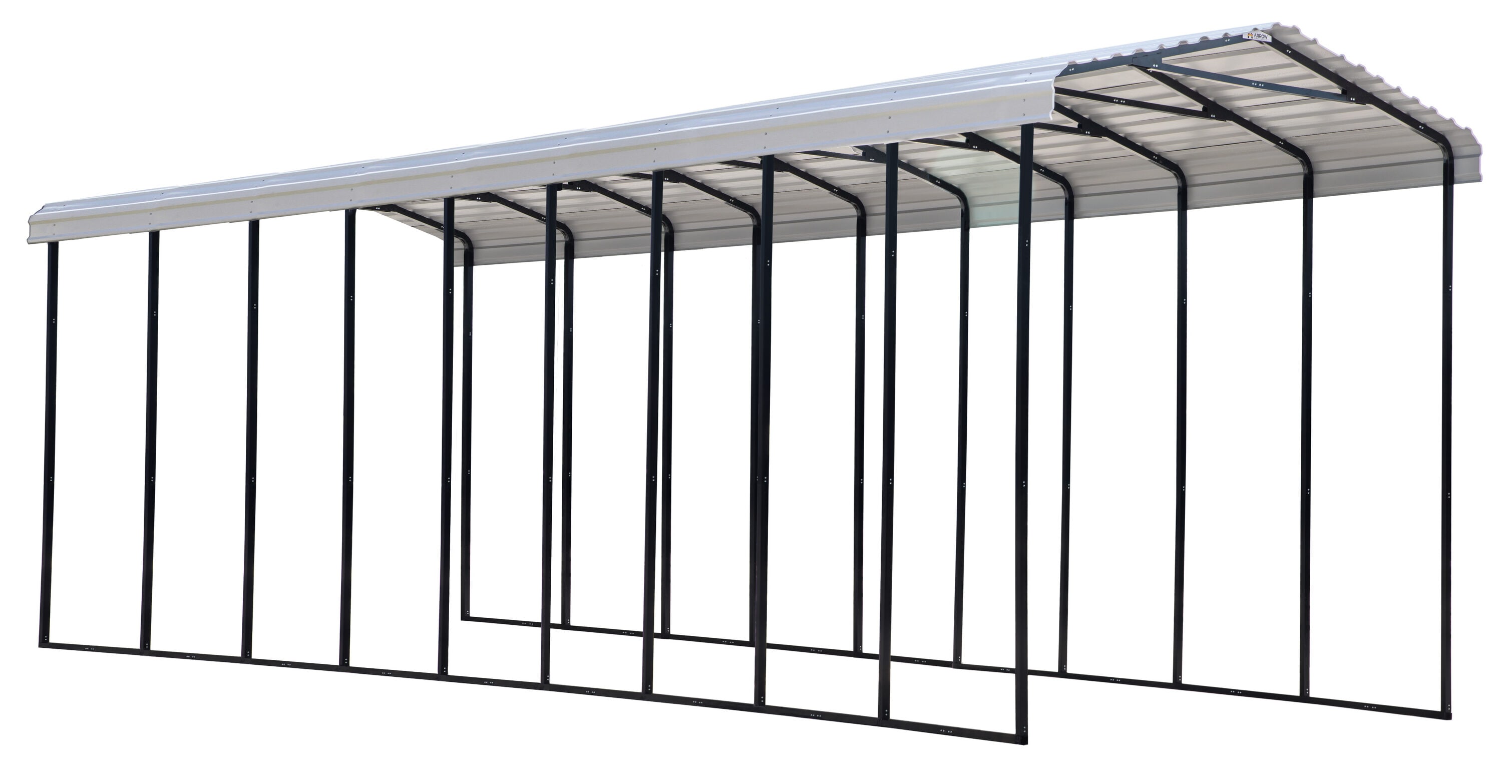 Arrow CPH144214 14-ft W x 42-ft L x 14-ft H Eggshell Metal Carport with Metal Roof