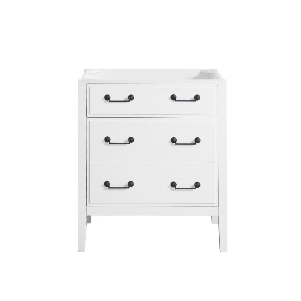 Avanity DELANO-V30-WT Delano 30-in White Bathroom Vanity Base Cabinet without Top