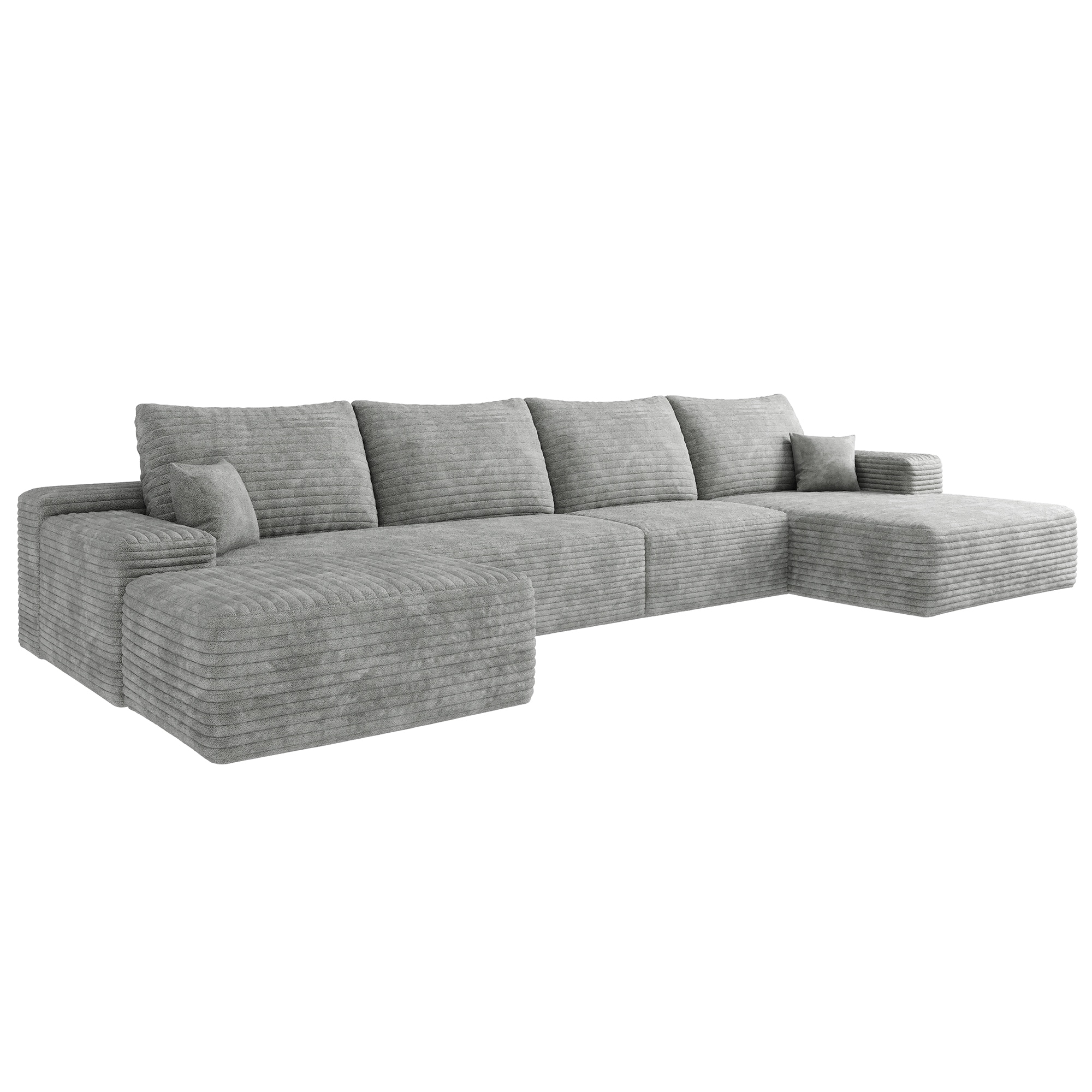 Bybafun YE9600055 135-in W Modern Gray 6-seater Sectional
